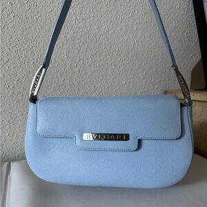 Bvlgari blue leather handbag